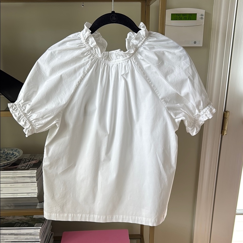 Hill House White Ruffled Blouse